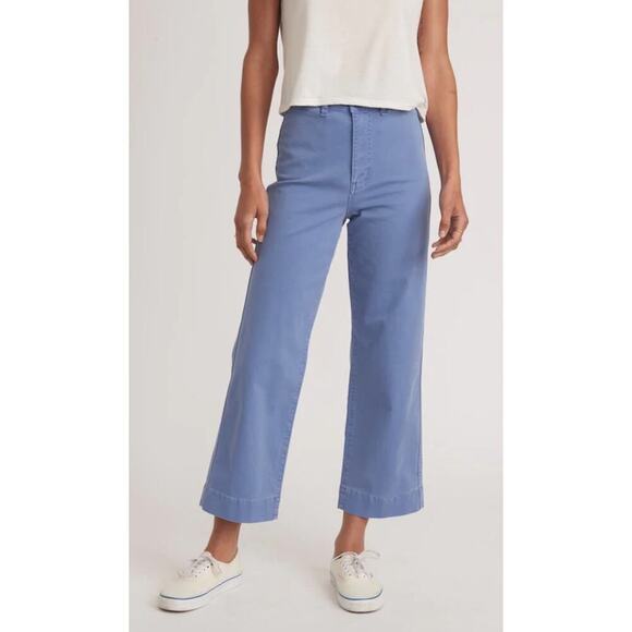 Marine Layer Denim - Women’s‎ 4 Marine Layer Wide Leg Pants Light Blue Cropped Cotton